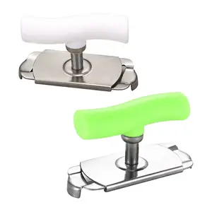 2 Counts Stainless Steel Jar Opener for Easy Opening - Slip-Resistant White & Green Handle, Ideal for Seniors and Limited Hand Strength Kitchen Appliances