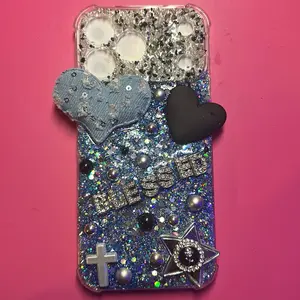 Iphone 17ProMax Glitter Hearts & Stars Charm Case for Stylish Protection with Sparkling Design
