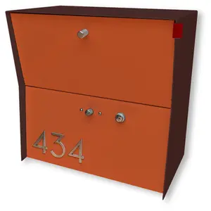 RetroBox Locking Small Package Wall Mounted Mailbox in Coco Nut