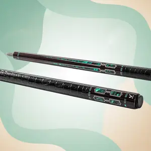 EVO LUNA Pool Cue - Malachite Eclipse, Glassfiber Shaft, Carbon+Glass Butt, Synthetic Leather Wrap, 12.5 mm TIME 3 Tip, 19-19.5 oz, 3/8-10 Stainless Joint