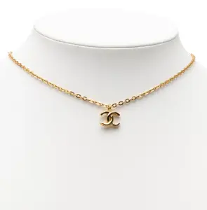 Pre-owned CHANEL 1 Small Leather Goods Coco Mark Vintage necklace GZ
