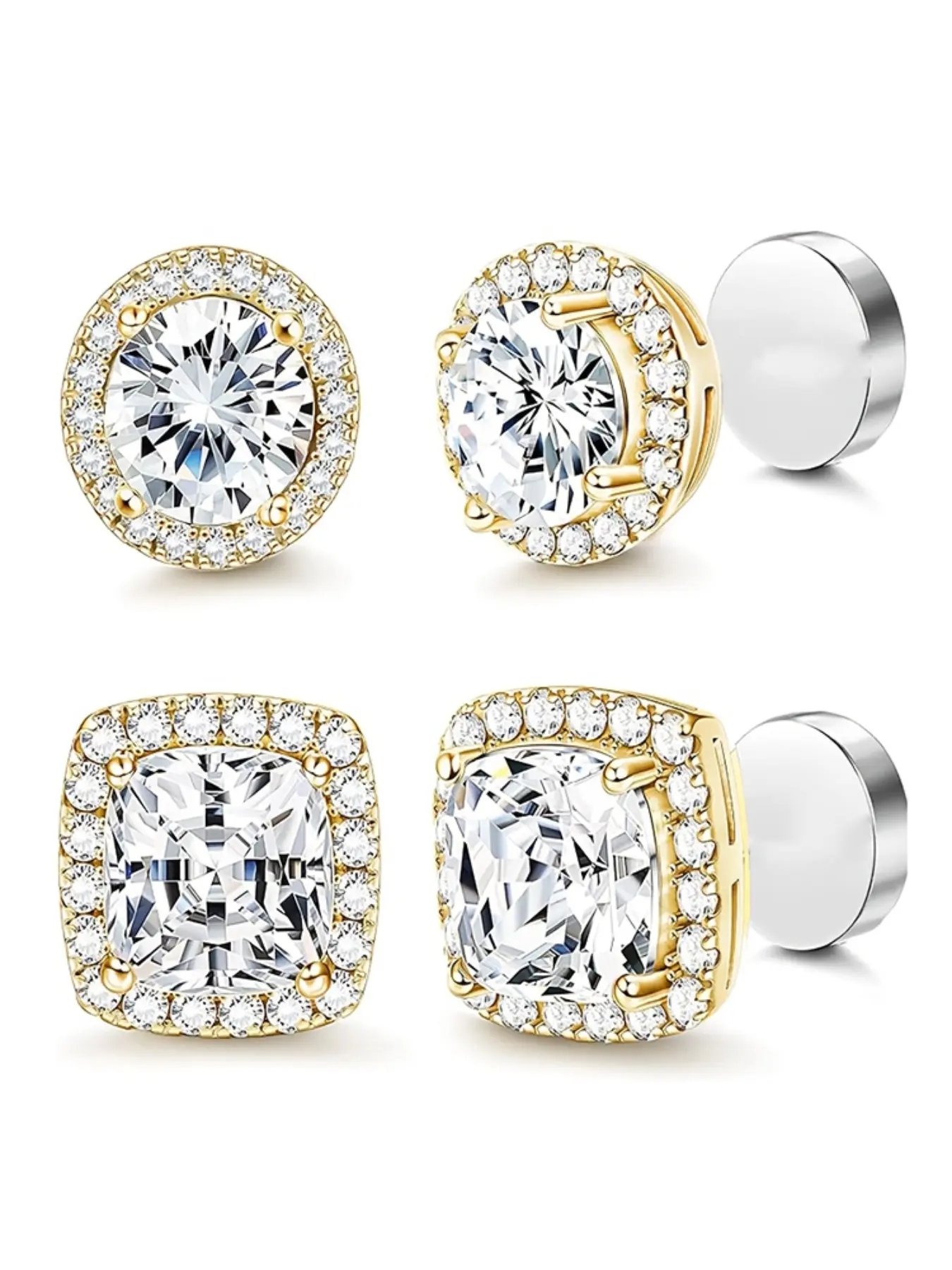 Women's Elegant Rhinestone Clip Earrings Set, High-Quality Durable Hypoallergenic Stainless Steel, Perfect for All Seasons, DIY Party Accessories, Trendy Jewelry, Versatile Earrings, Non Tarnish Jewelry