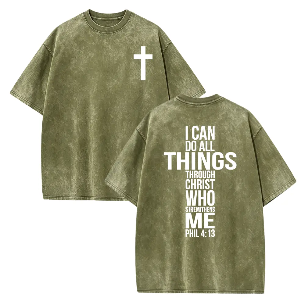 I Can Do All Things Through Christ Who Strengthens Me Shirt, Front & Back Bible Verse T-Shirt Philippians 4:13 Shirt, Jesus Christian Shirt