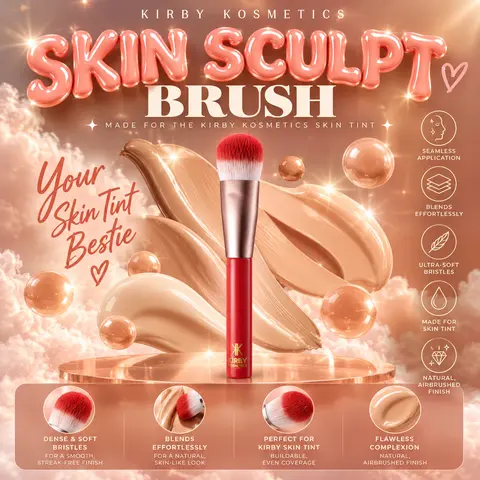 Kirby Kosmetics Sculpting Brush Perfect for every step — blends your Skin Tint like a dream, sculpts flawlessly, and leaves that glass-skin finish.