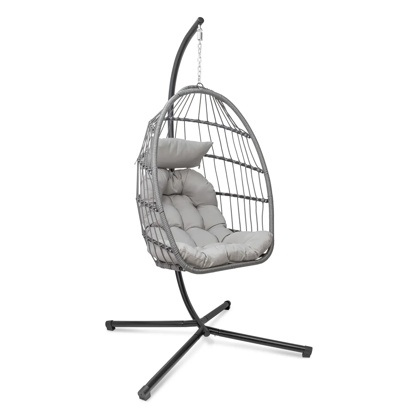 Hanging Egg Chair with Stand, Patio Wicker Hammock Egg Swing Chair with Cushion for Bedroom Garden Indoor Outdoor Hanging Egg Chair with Stand, Patio Wicker Hammock Egg Swing Chair with Cushion for Bedroom Garden Indoor Outdoor