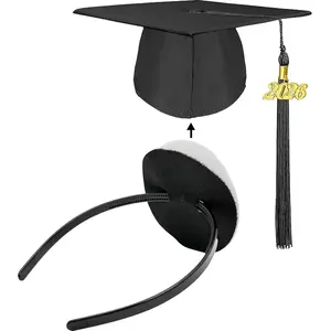 No-Slip Graduation Cap Headband, 2 Pcs Comfortable Grad Cap Headband Insert with Eva Foam Sticker,Grad hat decorations Holder decorations Accessory, Anti-Fall Hairband for Students Graduates, Keeps Hairstyle Fixed  Secure Grad Hat for Women Men