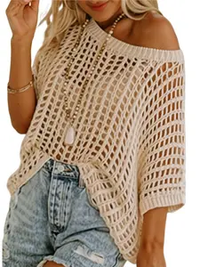 BreezeChic™ Crochet Summer Top – Lightweight Breathable Knit Beach Cover-Up & Ca