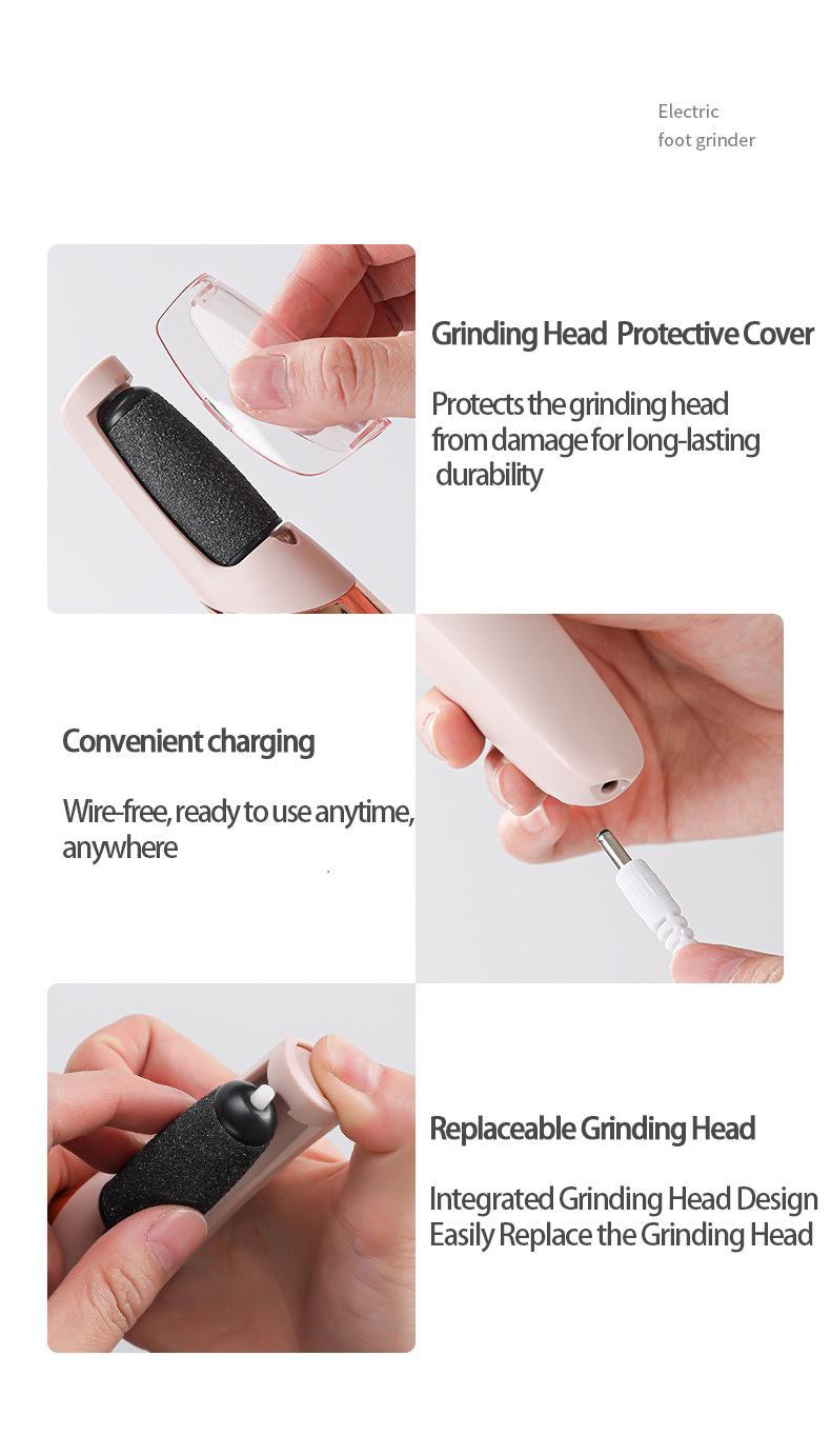 Electric Foot Callus Remover Machine, Wireless Pedicure Foot File, Rechargeable Exfoliating Tool for Foot Care, Home & Travel Use