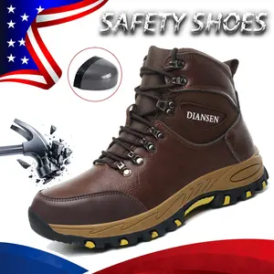 Steel Toe Cap Shoes For Men Work Boots Puncture-Proof Work Safety Shoes Protective Shoes Male Footwear Security Sneakers Water resistant Slip-resistant shoes Construction Work Shoes