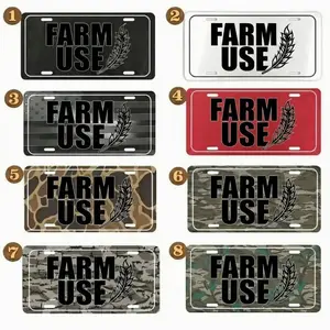 8 Styles Farm Use License Plate, Camo American Flag Gift for Farmers & Truck Owners, American Flag Aluminum Car Tag for Farm & Truck