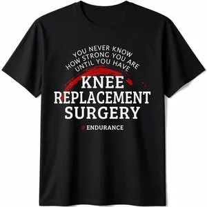 Summer t Shirts mens knee replacement surgery recovery t shirt motivational never   much   print black with white   comfortable round neck tee post surgery support gift sizes s 3xl knee surgery recovery supplies black