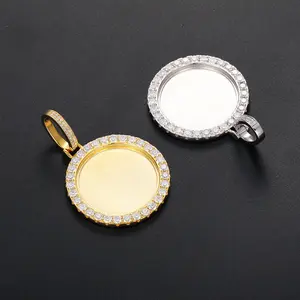 Customized Picture Pendant Necklace Personalized Men S925 Sterling Silver Hip Hop Jewelry Gift