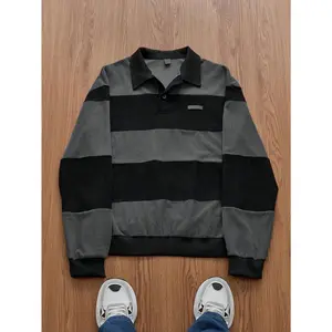 Casual knitted loose long sleeved half buttoned sweatshirt, suitable for daily wearRAIMENTRY