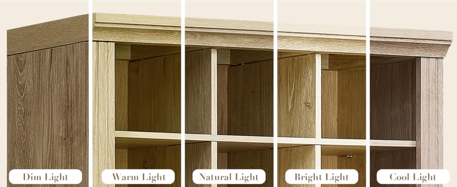 Yechen Tall Shoe Cabinet, 9 Tier Cube Shoe Rack Organizer with 27 Shoe Cubbies, 74.9'' Freestanding Shoe Closet Shelf Organizer with Open Storage for Boot, Entryway, Mudroom, Light Brown