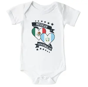 Mexican Guatemalan Heart Flags Mexico Guatemala Baby Bodysuit