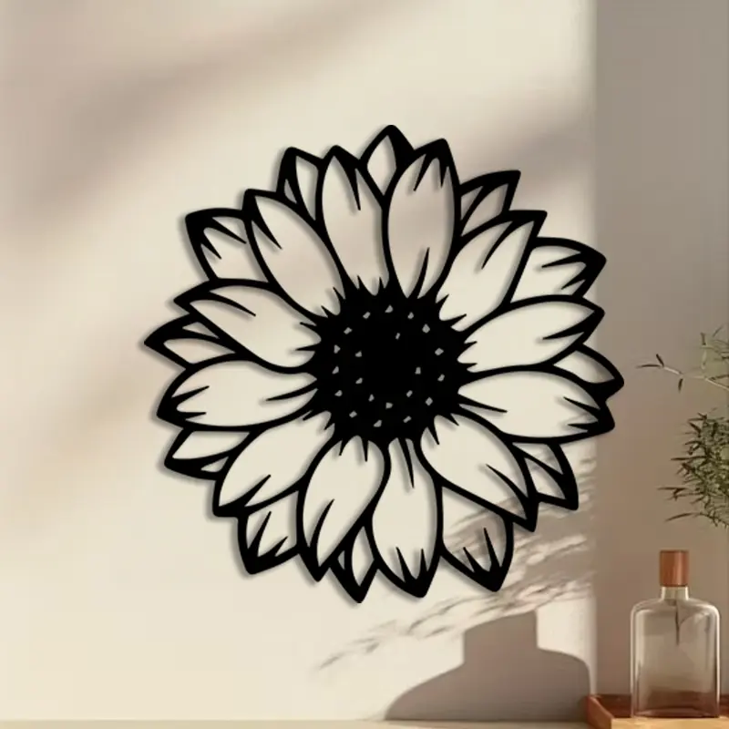 1pc Giant Sunflower Metal Wall Art, Giant Sunflower Statue Mural, Perfect for Kitchen Wall, Summer Decor, Ideal Gift for Gardeners, Cheerful Metal