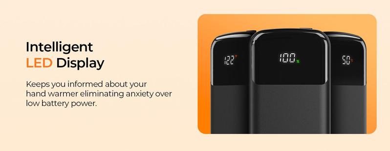 HOTDOT Rechargeable Hand Warmer 2 Pack Christmas Gift 4 Heat Settings Large LED Display Pocket-Sized for Golf Hunting Hiking Camping Women's Essentials High-Tech Exclusive LED Heating