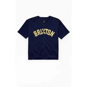 Brixton Men's Mesh Baseball Short Sleeve Jersey - Multicolor