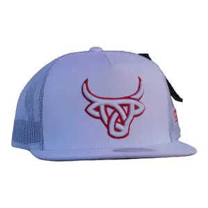 Lost Calf Unisex White Toro Bravo Flat Mesh Back Snapback Hats