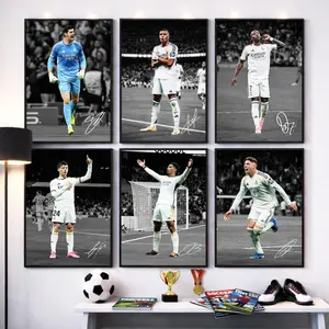 Real Madrid Signed Poster Set, Kylian Mbappé, Vinicius Júnior, Jude Bellingham, Thibaut Courtois, Federico Valverde, Arda Güler, Soccer Star( Unframed-Print Only )
