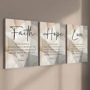 3-Pack Wooden Frame Canvas Posters, Modern Art Wall Decor, Home Wall Art, Morandi Color Inspirational Quotes, Waterproof, for Living Room, Bedroom, Office