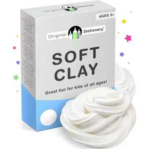 Soft Clay for Slime, 230 g (8.1 oz) White Foam Clay Add-in for Slime Making, Stretchy Air-Dry Butter Texture, Easter & Birthday Craft Gift for Kids