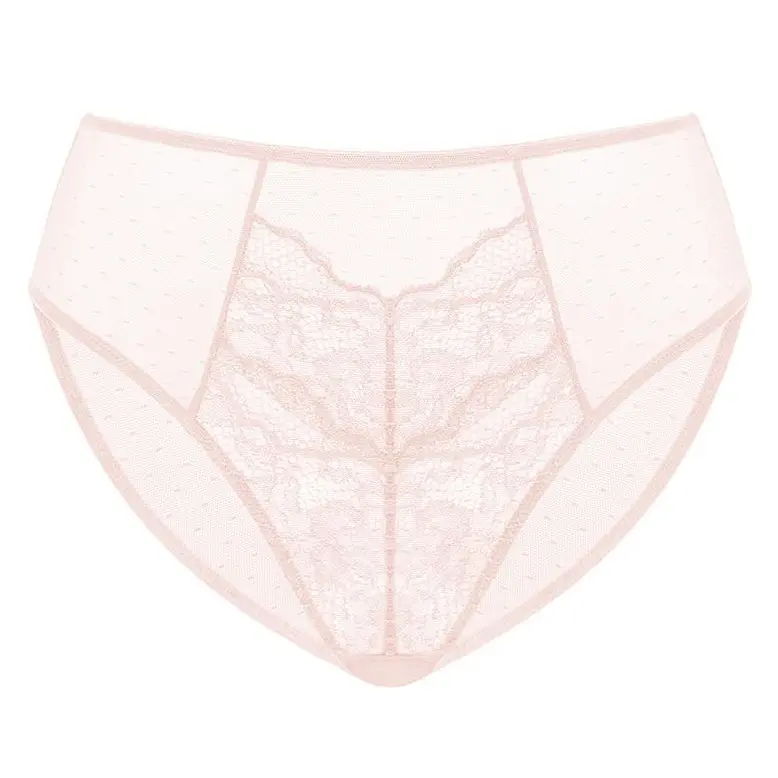 HSIA Floral Soft Lace Comfortable Mesh High-Rise Mid-Rise Bikini Brief Underwear