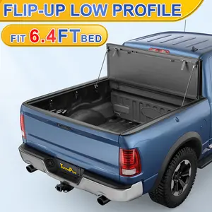 TonnePlus FRP Hard Tri-Fold Flip Up Low-profile Truck Bed Tonneau Cover Compatible with 2002-2018 Dodge Ram 1500; 2019-2024 Classic Only ; 2003-2026 Ram 2500 3500 w/o Rambox ; Lightning | 6.4FT 6'4" (76") Bed |