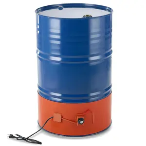 【DealsForYouDays】VEVOR Metal Drum Heater,  1200 Watt 10 inch Width, Pail Heating Band for 55 Gallon Barrel, 86-302℉ Adjustable Thermostat, High Efficiency Silicone Grease Keg Heater, FCC Listed Orange