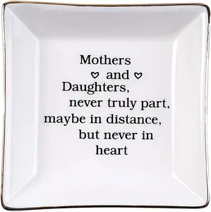 Best Mom Gift - Decorative Ceramic Ring Dish Jewelry Tray (Mother's Day & Birthday)