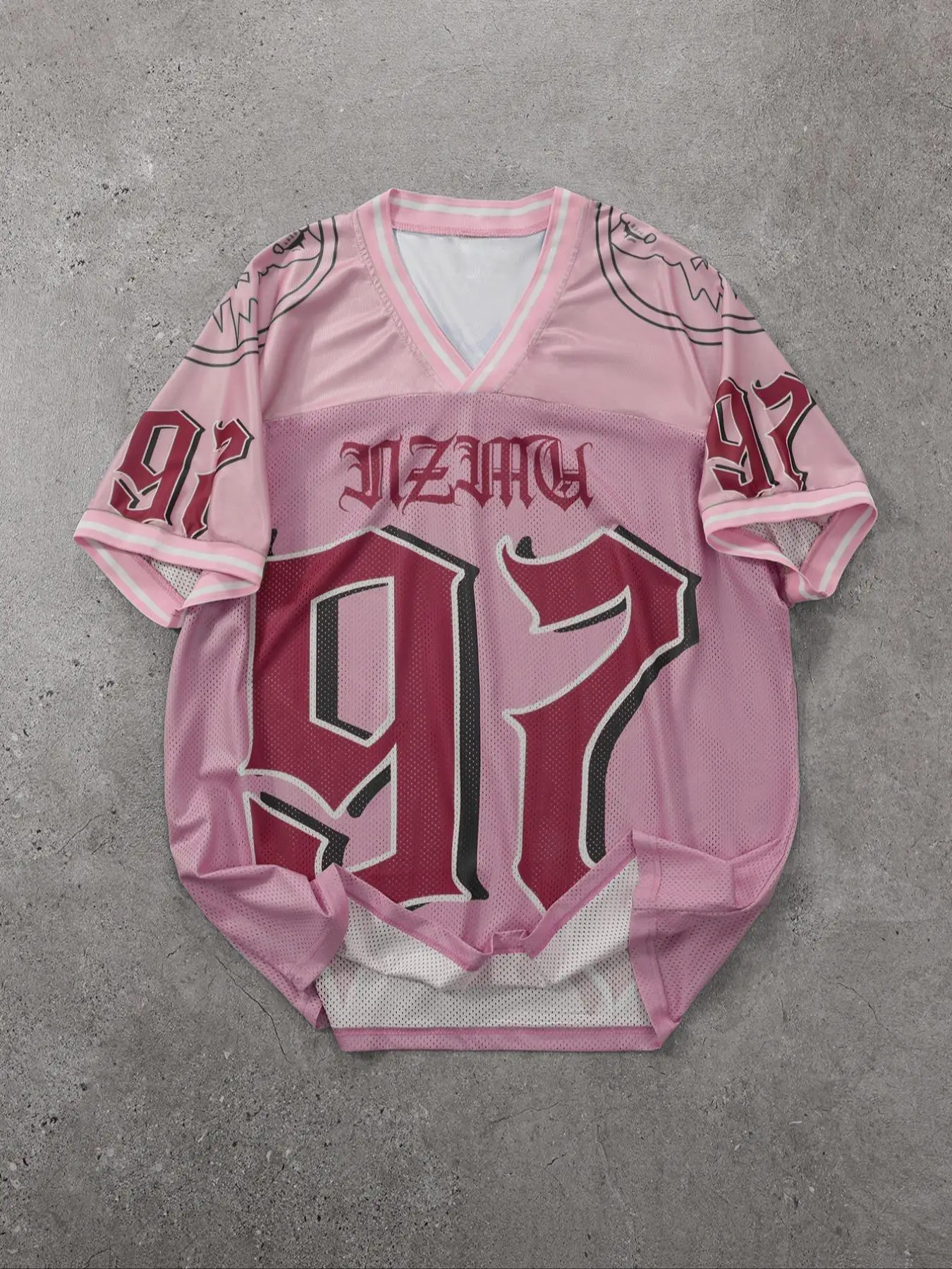 Men's Number & Letter Print V Neck Football Jersey, Regular Fit Casual Breathable Short Sleeve T-shirt for Summer, Men's Top for Daily Wear