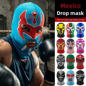 Wrestling headgear sweat absorbing quick-drying prank funny party mask bull warrior print outdoor riding mask soccershinguards