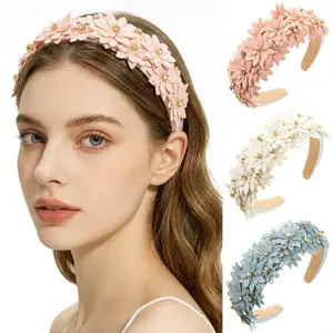 Colorful 3D Floral Headband for Women, Vibrant Flower Crown Hair Hoop for Summer Beach Vacation, Music Festival Party, Cottagecore Aesthetic Hair Accessories, Perfect Boho Photo Props Gift