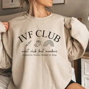 IVF Club Sweatshirt OR T-Shirt ,  Cute IVF Sweater t-shirt , Infertility Shirt Embryo Transfer Day Sweatshirts Egg Retrieval Ivf Cotton Womenswear
