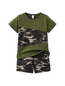 Targeted Development Summer New Boys Fashion Camouflage Short Sleeve T-Shirt & Shorts Set Cool Sports Casual Outdoor Two-Piece Set