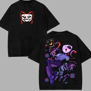 Gangle The Amazing Digital Circus T-Shirt, -Inspired Graphic Tee, Classic Cotton Floral Print Top, Casual Black Unisex Shirt, Gift for Fans