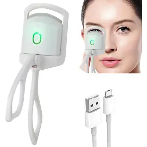 Heated Eyelash Curler, Electric Rapid Heat Lash Curlers with 2 Heating Modes for Women Makeup Quick Natural Lash Curling Rechargeable Cosmetics