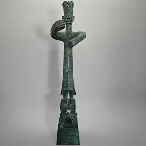 Home Décor Handcrafted 10.2In Bronze Style Sanxingdui Human Statue Unique Ancient Art Décor Perfect For Decoration And Cultural Gifts And Historical Collectibles To Enhance Your Living Space Thanksgiving Halloween Christmas Birthday Gift