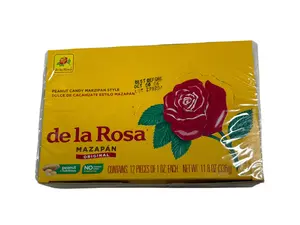 De la Rosa Mazapán Original Peanut Candy – Mexican Marzipan Style Candy 12 Pieces 11.8 oz