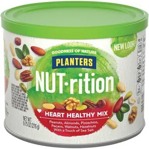 Kraft Foods KRF05957 Planters Heart Healthy Mix- Assorted Nuts- 9.75oz.- Green, Snack, Protein