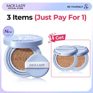 SACE LADY CoverMax Soft Matte Cushion, 3-in-1 Foundation Sunscreen Concealer, SPF50 PA+++, 24H Long Lasting, High Coverage, Waterproof & Oil Control, Flawless Natural Makeup