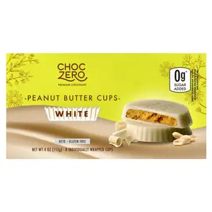 ChocZero White Chocolate Peanut Butter Cups, 8 Cups, 4 oz (113 g)