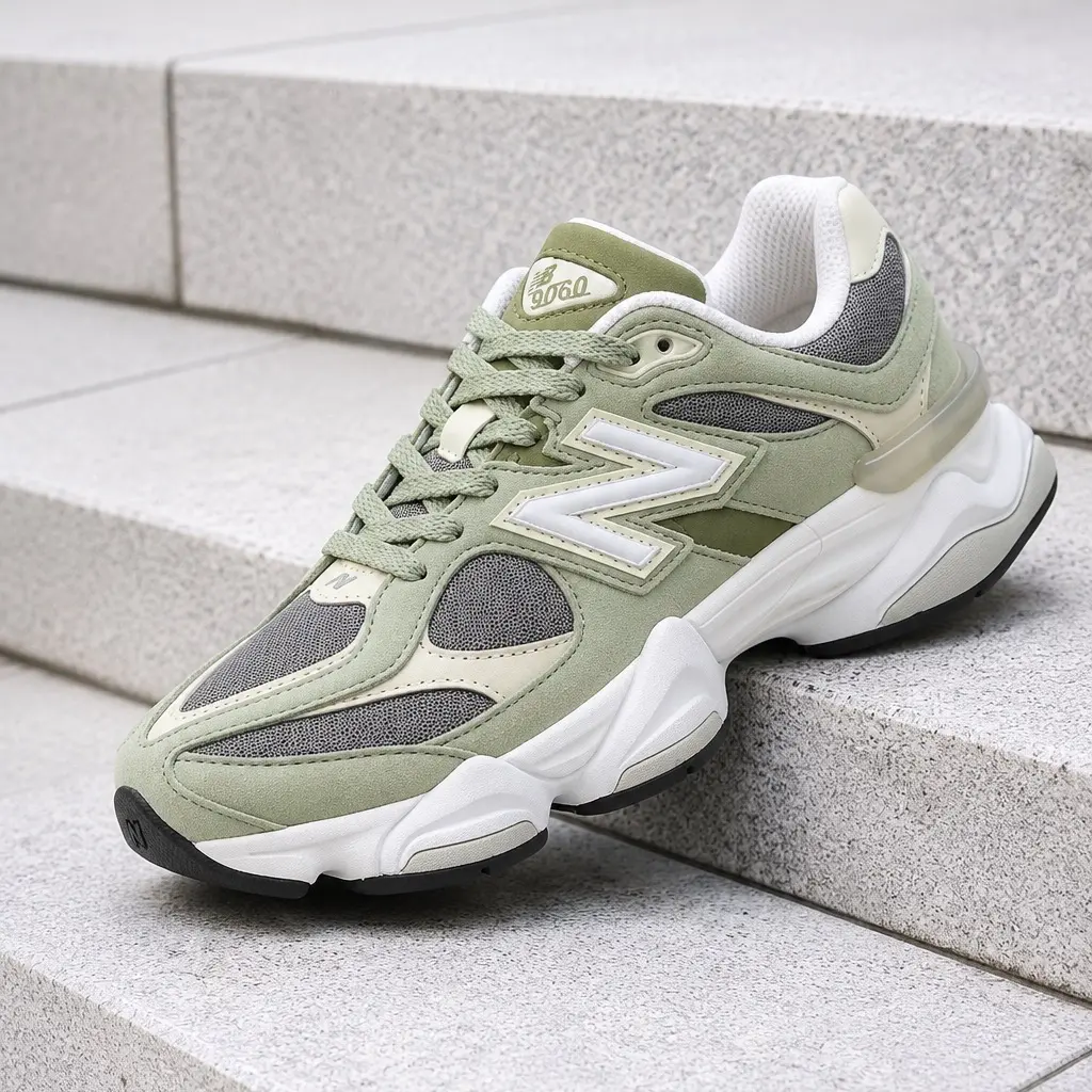 New Balance 9060 Olive White GS & Women's Fashion Sneaker New