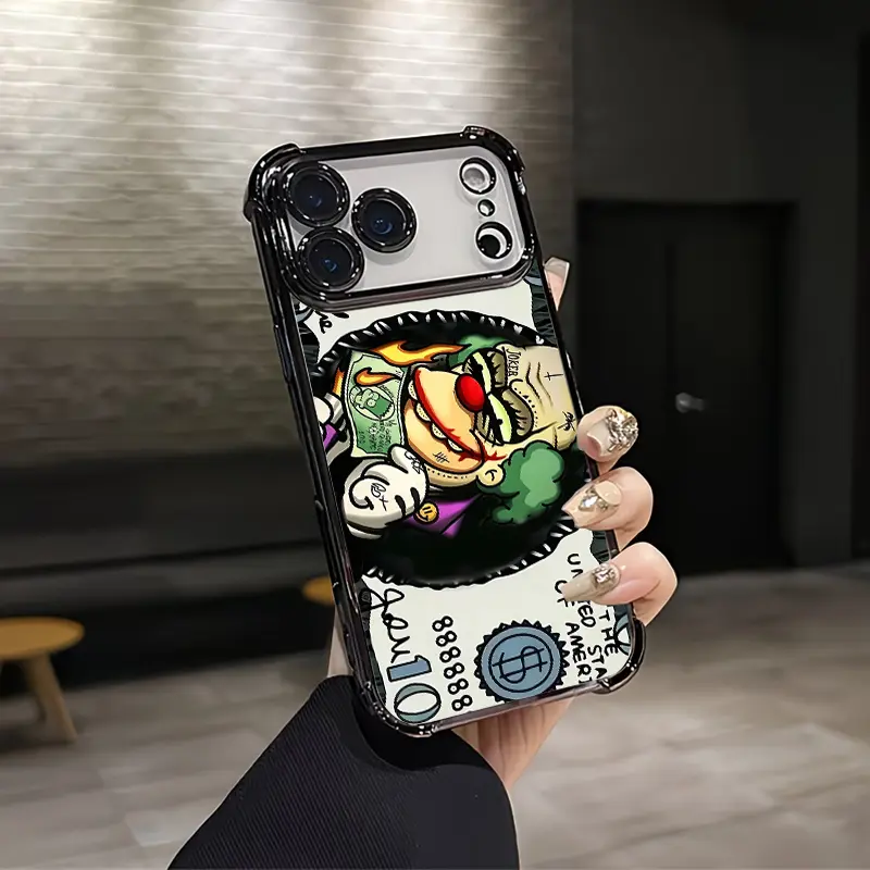 Street Graffiti Joker Dollar Bill Aesthetic Design Pattern Casing For iPhone 17 16 15 14 13 12 Samsung 22 23 24 25 Plus Pro Max Ultra Soft Silicon TPU Shockproof Protector Vintage Unique Fashion Mobile Phone fashionable  Case