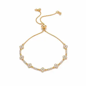 Women's Bracelet，14k bracelets，adjustable bracelet,  Classic Moissanite Tennis Bracelet - Fashion Women's Gold Plated Jewelry，For Young Adults，