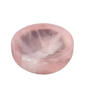 Rose Quartz or Amethyst Crystal Bowl – Hand-Carved Gemstone Dish for Jewelry, Rings & Crystals | 2-Inch Natural Stone Decor sale