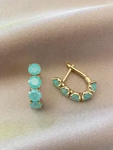 Elegant Artificial Zirconia Geometric Earrings, Fashionable Hoop Earrings for Women, Earrings for Daily Wear, Perfect Birthday and Anniversary Gift, High Quality Earrings, Hoop Jewelry