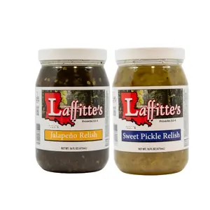Laffitte's Gourmet Cajun Sweet Pickle & Jalapeño Relish 2-Pack 16 FL OZ Each for Savory Dishes Flavorful Delight in Every Bite - Snacks Pickled
