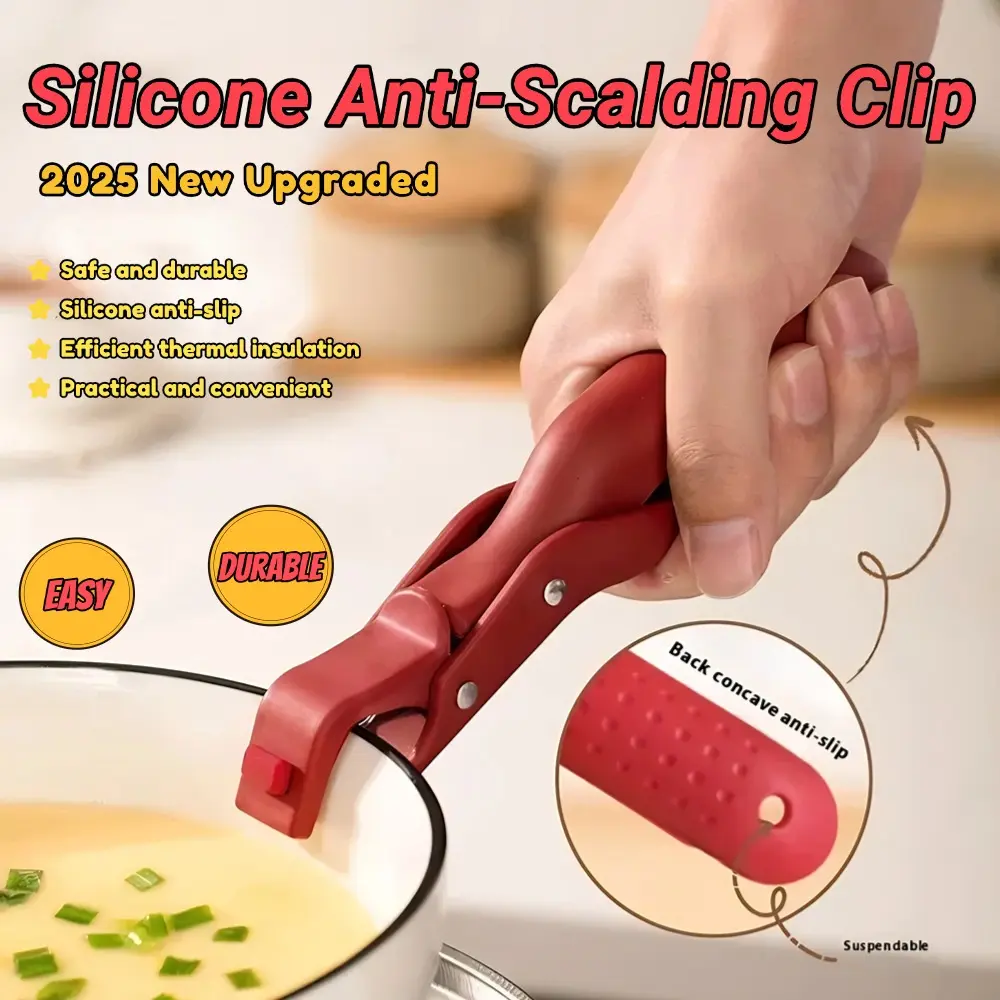Silicone Non-Slip Heat Insulation Anti-Scald Clip, 2026 Upgraded Multi-Purpose Anti-Scalding Clip, Multi-Function Anti-Scald Bowl Holder Clip, Hot Bowl Dish Plate Holder Gripper for Kitchen, Anti-Scald Tongs Clamp Holder for Pots, Bowls, Plates and Dishes