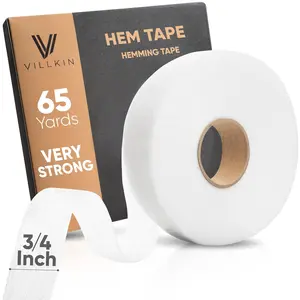 Hemming Tape - 65 Yards x 3/4 Inch - Very Strong no sew Iron-On Hem Tape for Fabric, Pants, Curtains & Drapes - Durable Fabric Tape